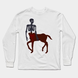 Sagittarius zodiac horse skeleton Long Sleeve T-Shirt